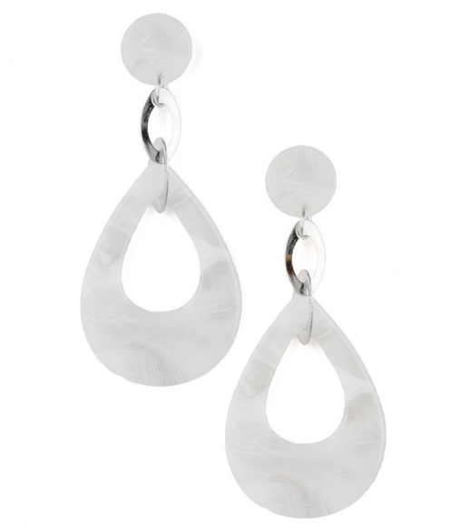 Beach Oasis - White Acrylic Earrings - Picture 2 of 2